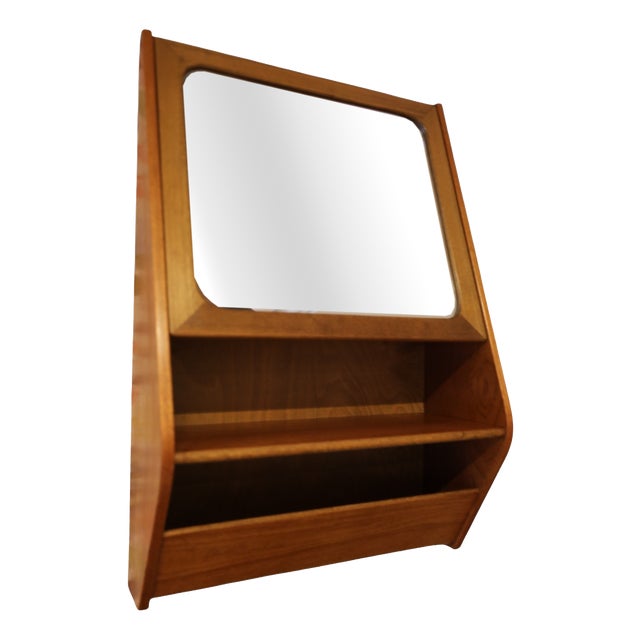 Teak Mirror Cabinet with Hidden Storage, 1960s For Sale