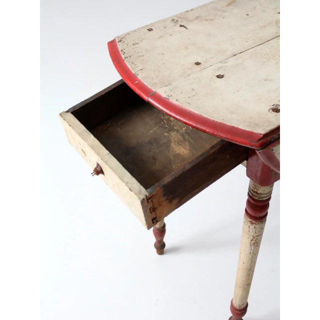 Antique Drop Leaf Accent Table For Sale - Image 4 of 13