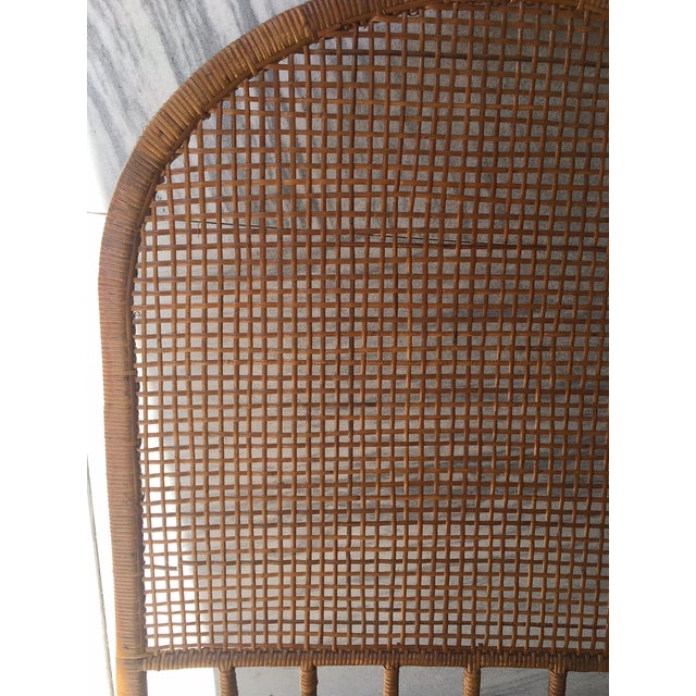 Mid-Century Modern Pair Mid Century Modern Arched Twin Rattan and Cane Headboards For Sale - Image 3 of 8