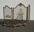 French Provincial Vintage French Provincial Ribbons Love Birds Gold Brass Fireplace Screen #1 For Sale - Image 3 of 15