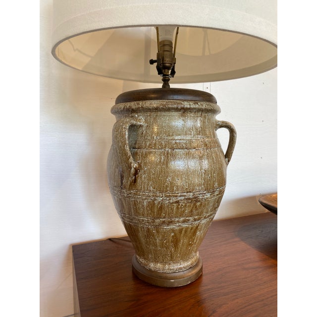 American Mid 20th Century Art Pottery Table Lamp For Sale - Image 3 of 4