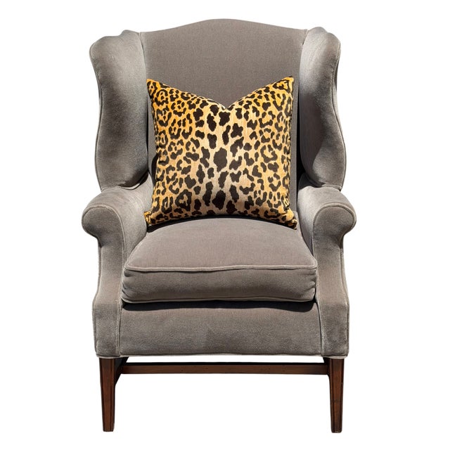 Antique Georgian Wingback Mohair Arm Chair For Sale In Los Angeles - Image 6 of 7