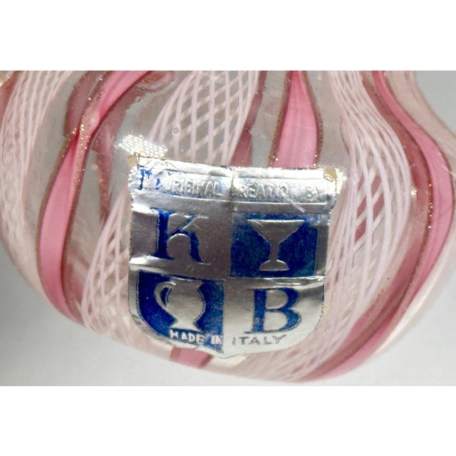 Pink Venetian Murano Art Glass Zanfirico Latticino Aventurine Collection For Sale - Image 8 of 10