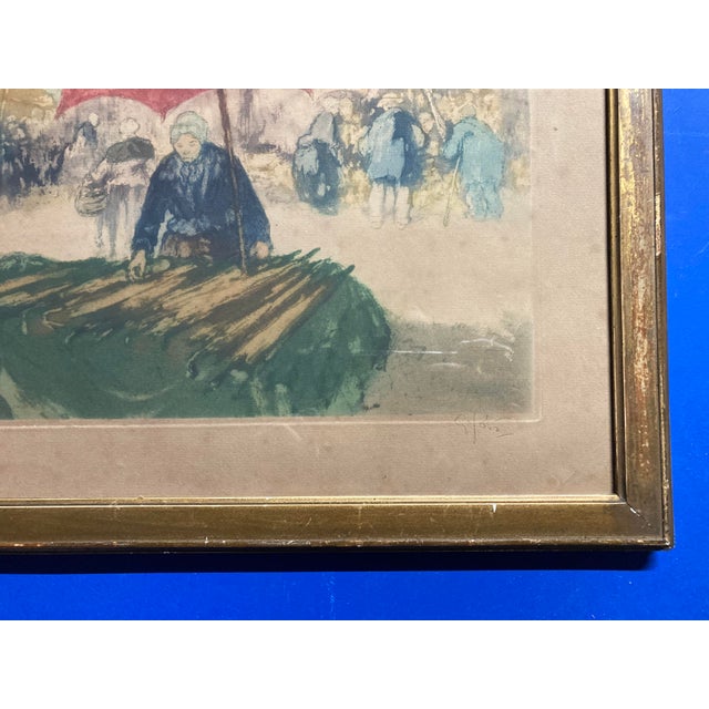 Georges Gobeau Dit Gobô, The Market of Douarnenez, Aquatint, 1890s-1910s, Framed For Sale - Image 12 of 18