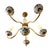 Delft Vintage Dutch Delft Blue & White Porcelain Patinated Brass 5-Arm Chandelier For Sale - Image 4 of 4