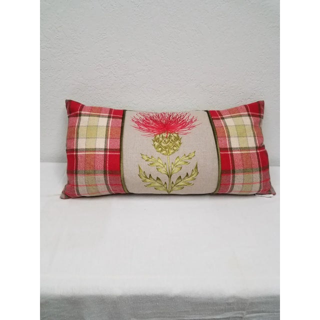 Red Thistle Lumbar Pillow For Sale - Image 10 of 10