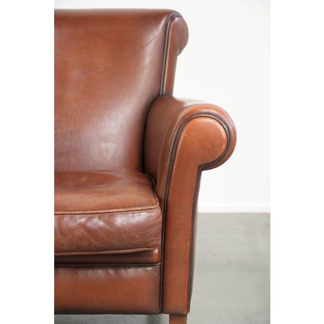 English Style Club Chair in Sheepskin Leather For Sale - Image 9 of 14