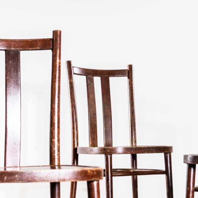 Brown Vintage Dark Oak and Refined Bentwood Dining Chair, 1950s For Sale - Image 8 of 11