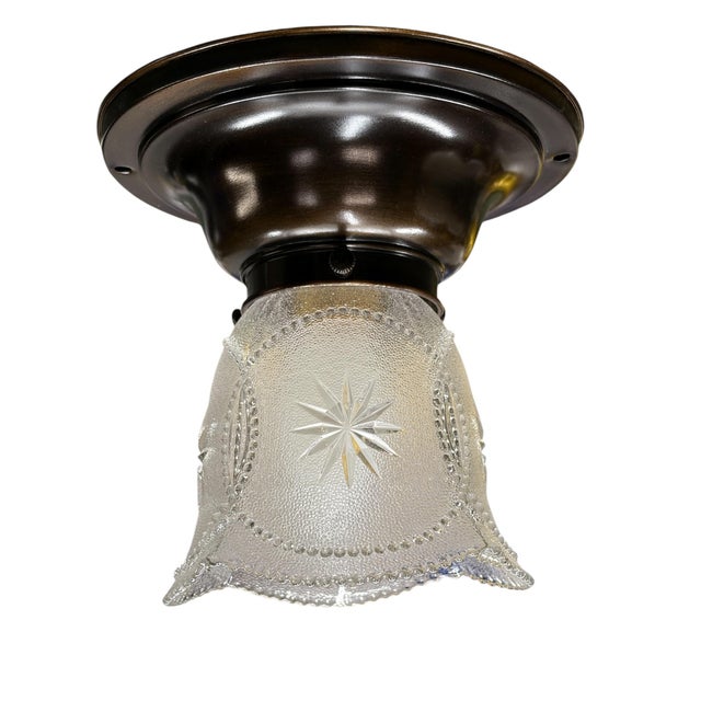 Small semi flush light great for a small area where you need some style like a hallway or closet. n We've added a cover...