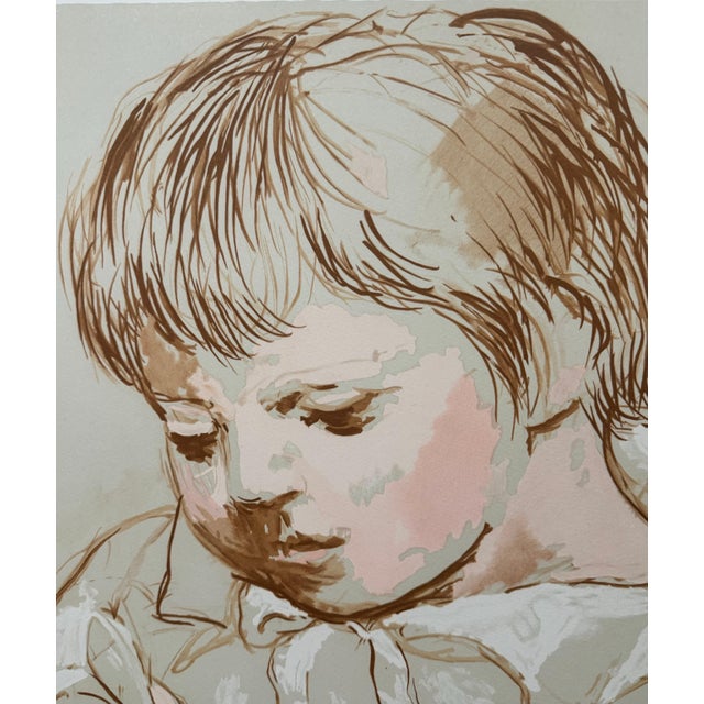 Pablo Picasso (after) "Enfant Dejeunant" limited edition print on Arches paper, Hand signed by Marina Picasso lower right...