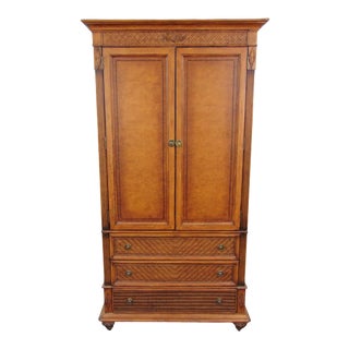 Modern Design Wicker & Cherry Linen Press For Sale