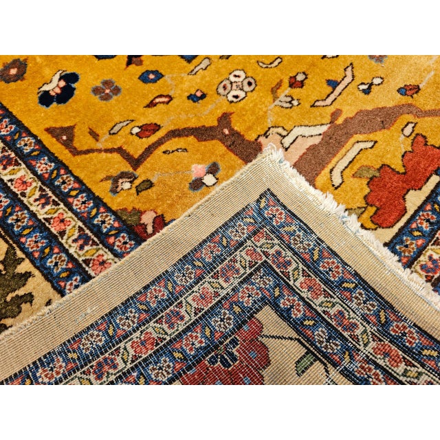 Indian Vintage Indian Agra Carpet, Handwoven Wool Pile, Open Field Design, 8' x 11' For Sale - Image 3 of 18