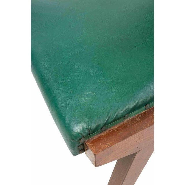 1950s Vintage Italian Armchair and Chairs in Wood and Faux Leather, 1950s, Set of 3 For Sale - Image 5 of 9