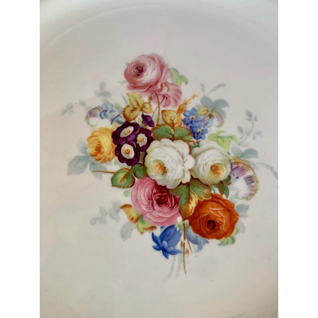 Shabby Chic English Antique 1920s Gold Rimmed Botanical ‘Pareek’ Luncheon Plates by Johnson Brothers, Pattern Jb362- Set of 6 For Sale - Image 3 of 11