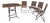 Vintage French Cafe Folding Dining Set Including 4 Chairs For Sale