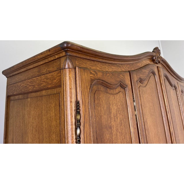 Vintage French Louis XVI Style Wardrobe in Oak For Sale - Image 12 of 15