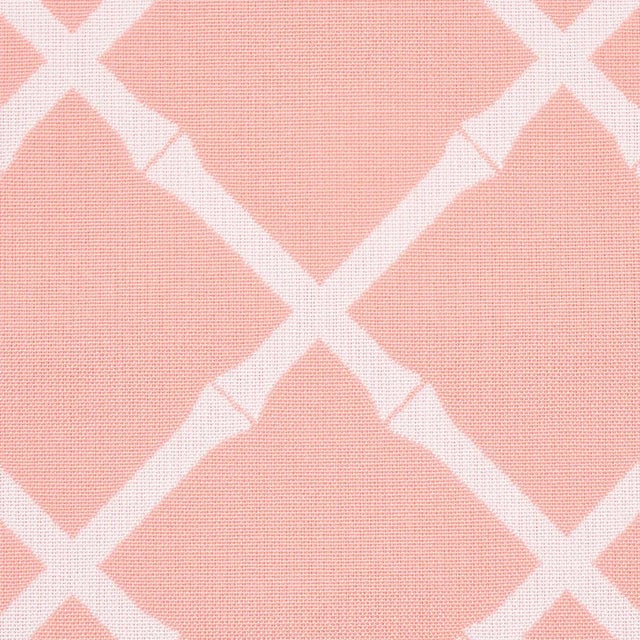 Hollywood Regency Sample - Schumacher Bamboo Trellis Indoor/Outdoor Fabric in Pink For Sale - Image 3 of 4
