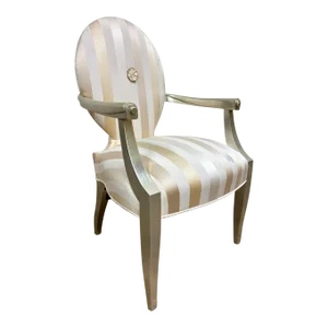 Vintage 1990s Donghia Casper Painted and Upholstered Dining Arm Chair