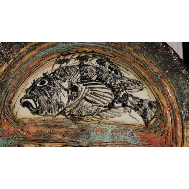 Studio Pottery Double Fish Dish, Dated 2003 For Sale - Image 4 of 7