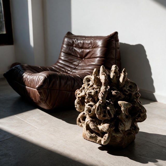 Large Organic Sculpture in Glazed Stoneware with Coral Forms, 2002 For Sale - Image 15 of 16