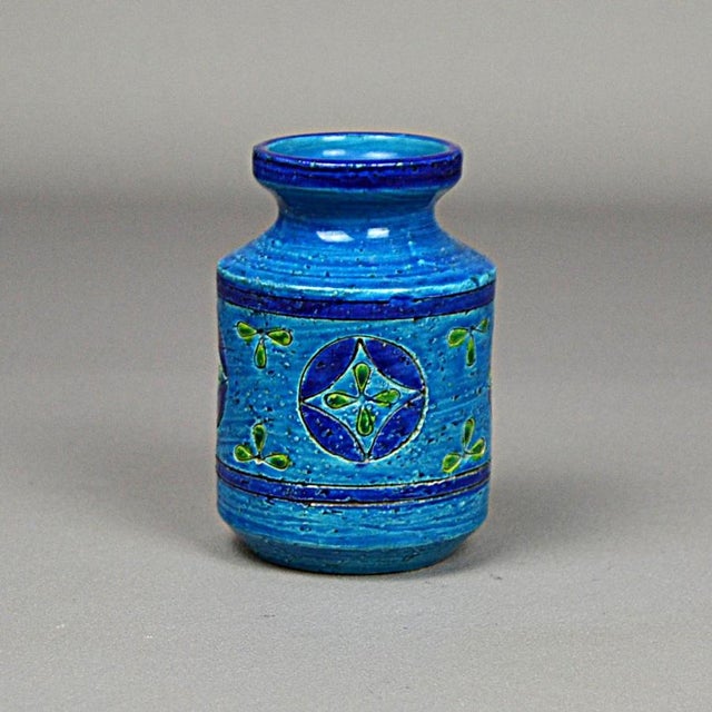 Blue Ceramic Vase in Blue Rimini Liberty by Aldo Londi for Bitossi, 1957s For Sale - Image 8 of 12