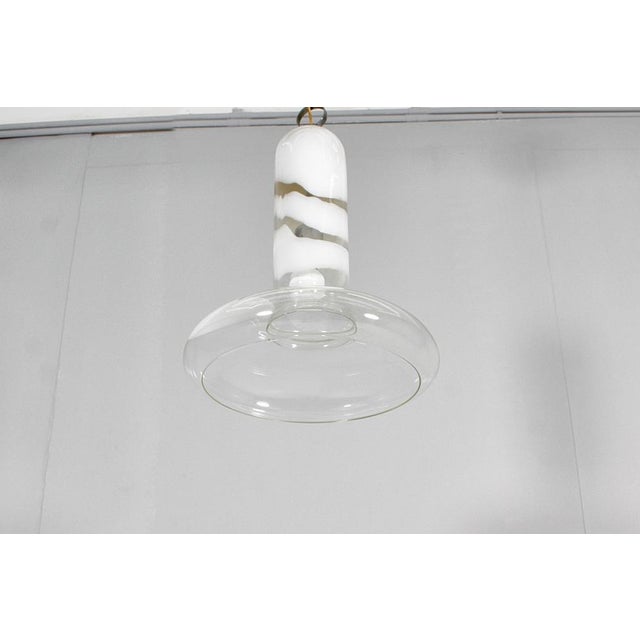Metal Mid-Century Murano Glass Bell Chandelier by C. Nason for Mazzega, Italy, 1960s For Sale - Image 7 of 14