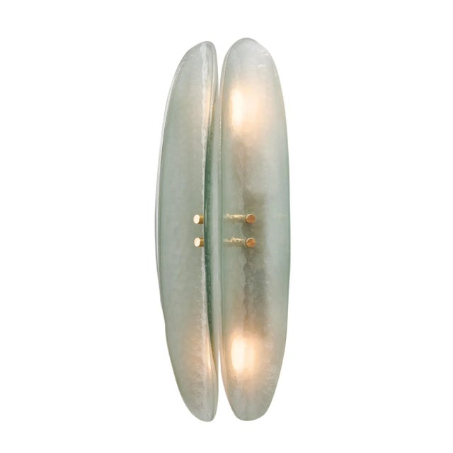 2020s Paneled Aqua Murano Glass Sconces For Sale - Image 5 of 9