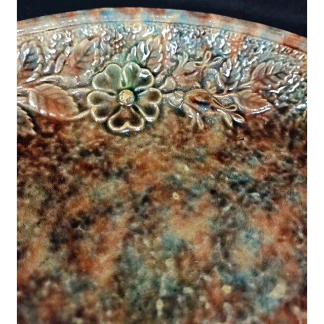 Vintage 20th Century Floral Hand Painted Decorated Serving Platter For Sale In New York - Image 6 of 7