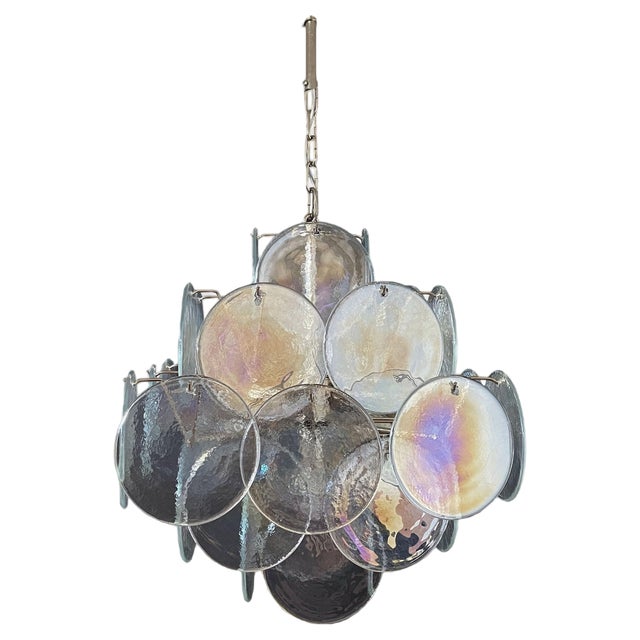Vintage Italian Murano Chandelier in the style Vistosi, 1970s For Sale