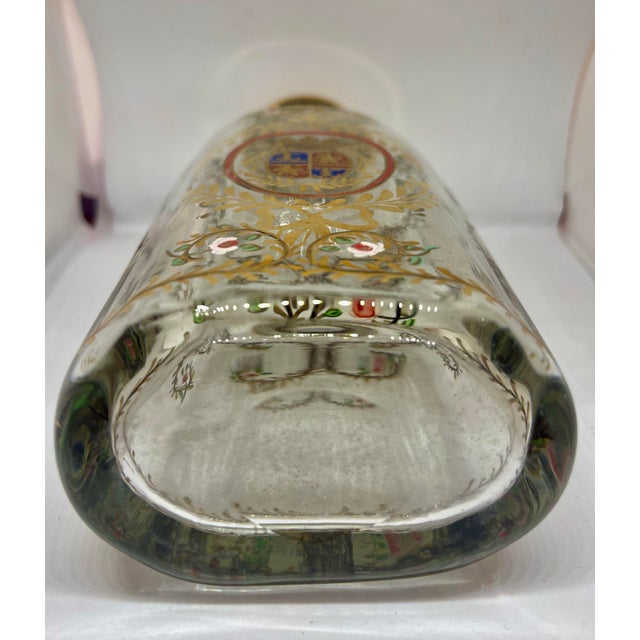 Crystal Perfume Bottle With Its Flower Stopper and Heraldic Coat of Arms 1850 France For Sale In New York - Image 6 of 12