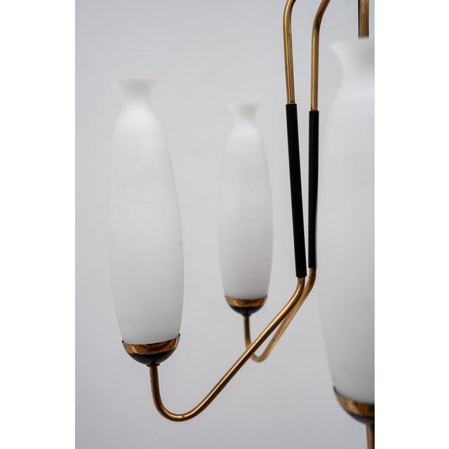 1950s Stilnovo-Style Chandelier in Glass, 1950s For Sale - Image 5 of 11