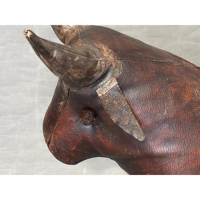 Vintage Leather Bull attributed to Dimitri Omersa for Liberty London, 1965 For Sale - Image 7 of 10