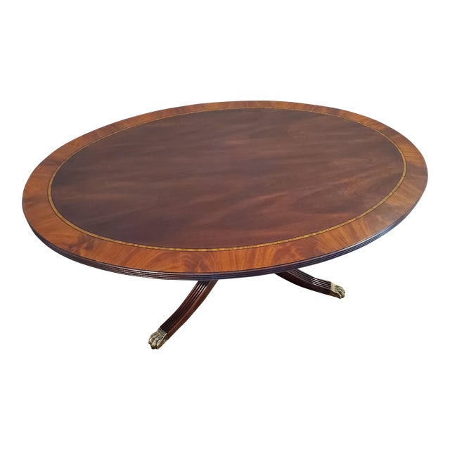 Henkel Harris Mahogany Oval Coffee Table | Chairish