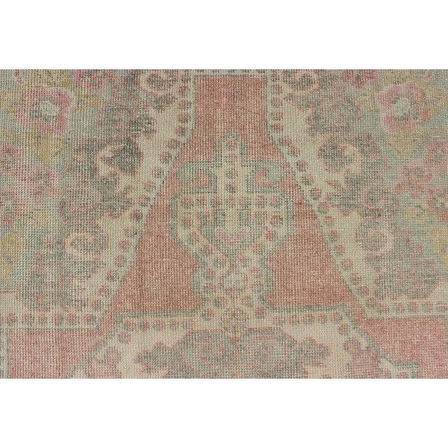 Oushak Rug From Turkey With Floral Medallion Design in Light Colors For Sale - Image 9 of 13