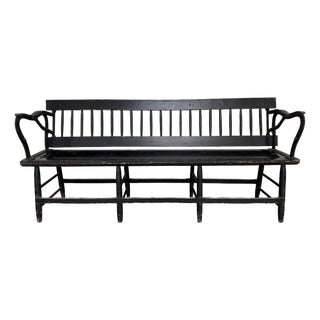 Antique Spindle Back Railway Bench For Sale