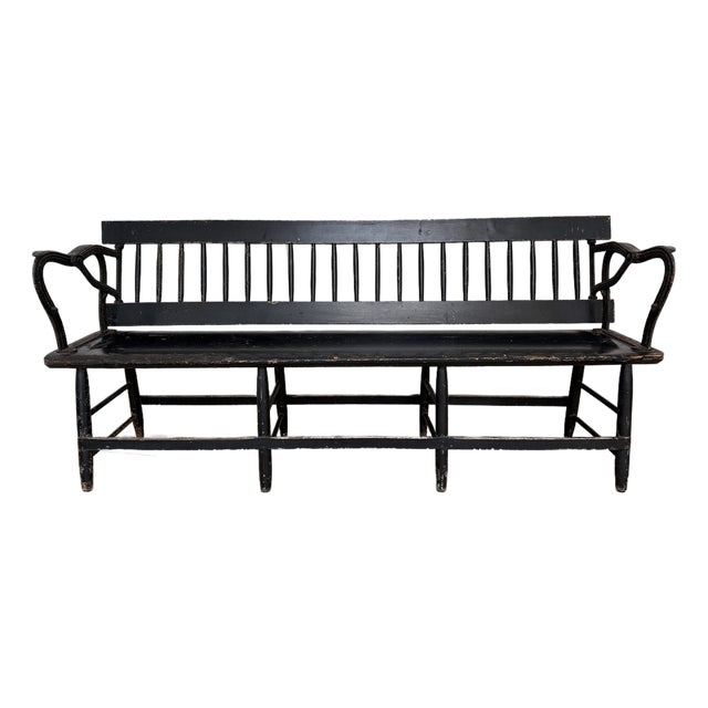 Antique Spindle Back Railway Bench For Sale