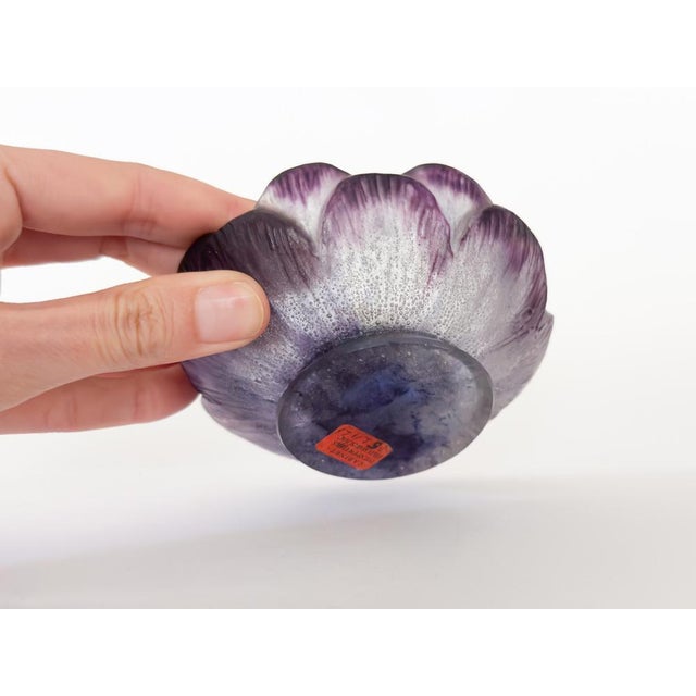 Purple Glass Open Flower Bowl by Gabriel Argy Rousseau, 1924 For Sale - Image 4 of 10