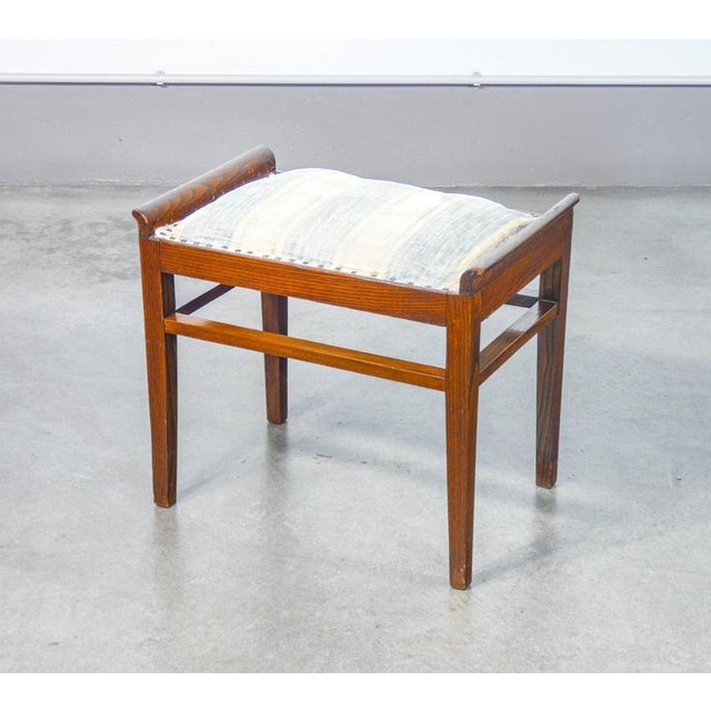 Italian Oak Wood Stool, 1940s For Sale - Image 6 of 14