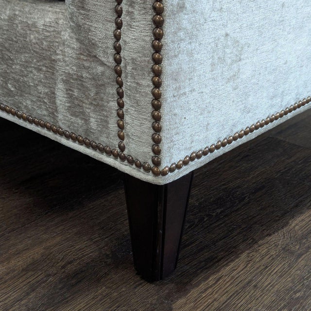 Lexington Camille 3-Seat Tufted Sofa in Silver Velvet Fabric For Sale - Image 9 of 9