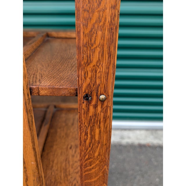 Antique John Danner Oak Five-Tier Revolving Bookcase, Canton Ohio For Sale - Image 17 of 18