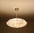 Art Deco pendant lamp , mottled ivory / light amber UFO shaped marble glass shade with darker veins, darker veins,...