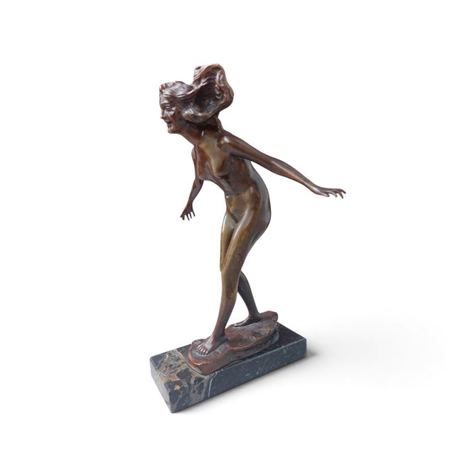 French School, Nude Sculpture, 1910, Bronze and Marble For Sale - Image 15 of 15