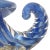 Blue Vintage Seguso Murano 1950s Gold Flecks Opalescent Blue Italian Art Glass Cornucopia Sculptural Vase For Sale - Image 8 of 10