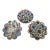 Turkish Iznik Style Ceramic Tiles Set of 3 For Sale