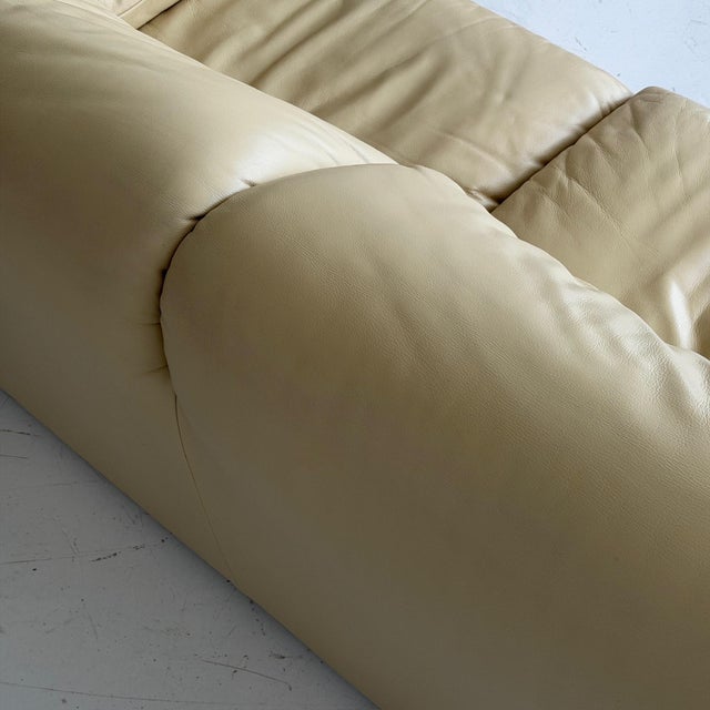 Animal Skin 1980s Leather Maralunga Sofa by Vico Magistretti for Cassina For Sale - Image 7 of 10