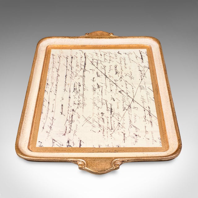 1970s Vintage Florentine Serving Tray, Continental, Afternoon Tea Platter, Italianate For Sale - Image 5 of 9