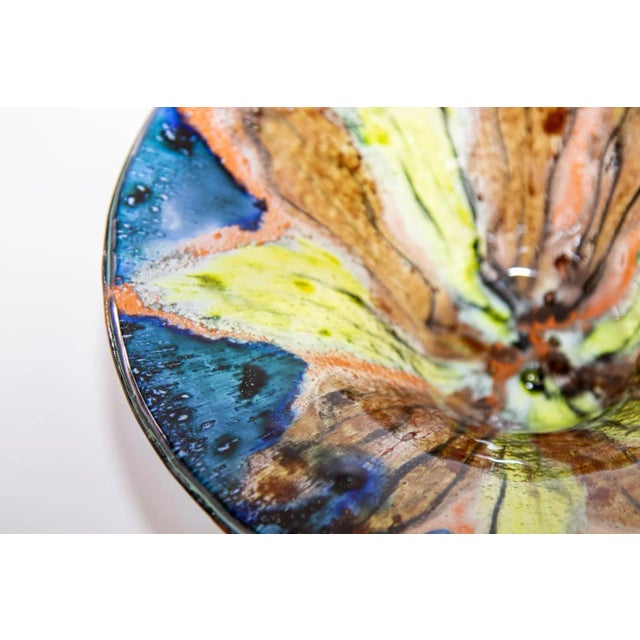Modernist Abstract Colorful Art Glass Sunburst Bowl For Sale - Image 9 of 13