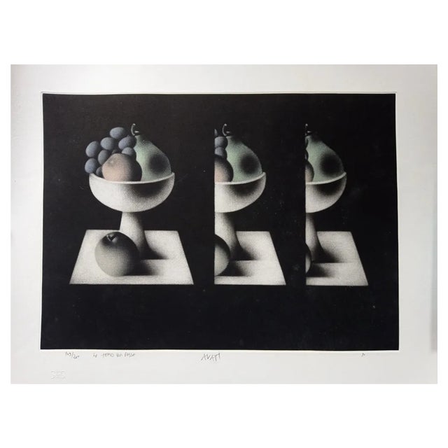 Mario Avati, Le Temp Qui Passe, Original Mezzotint For Sale