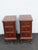 Tall Narrow Queen Anne Burl Walnut Nightstands End Bedside Tables a Pair 6659 For Sale - Image 12 of 18