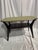 Cute Small 2 tier wooden coffee table. Sage green painted top and pewter trip.
